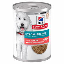 HillÃƒÆ’Ã‚Â¢ÃƒÂ¢Ã¢â‚¬Å¡Ã‚Â¬ÃƒÂ¢Ã¢â‚¬Å¾Ã‚Â¢s Science Plan Hypoallergenic Adult Dry Wet Food with Salmon (12x363g)