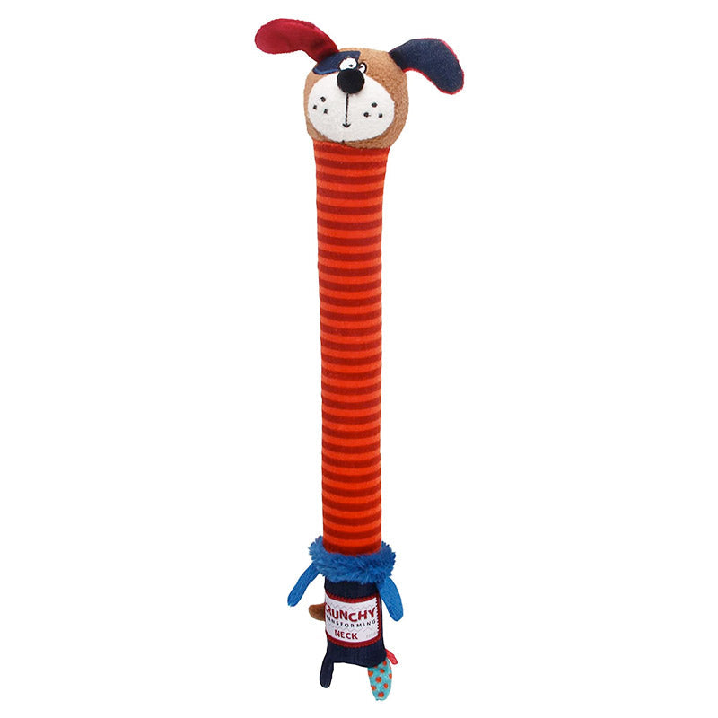 Crunchy Neck Plush Friendz Dog with Bone &amp;  Squeaker - Small