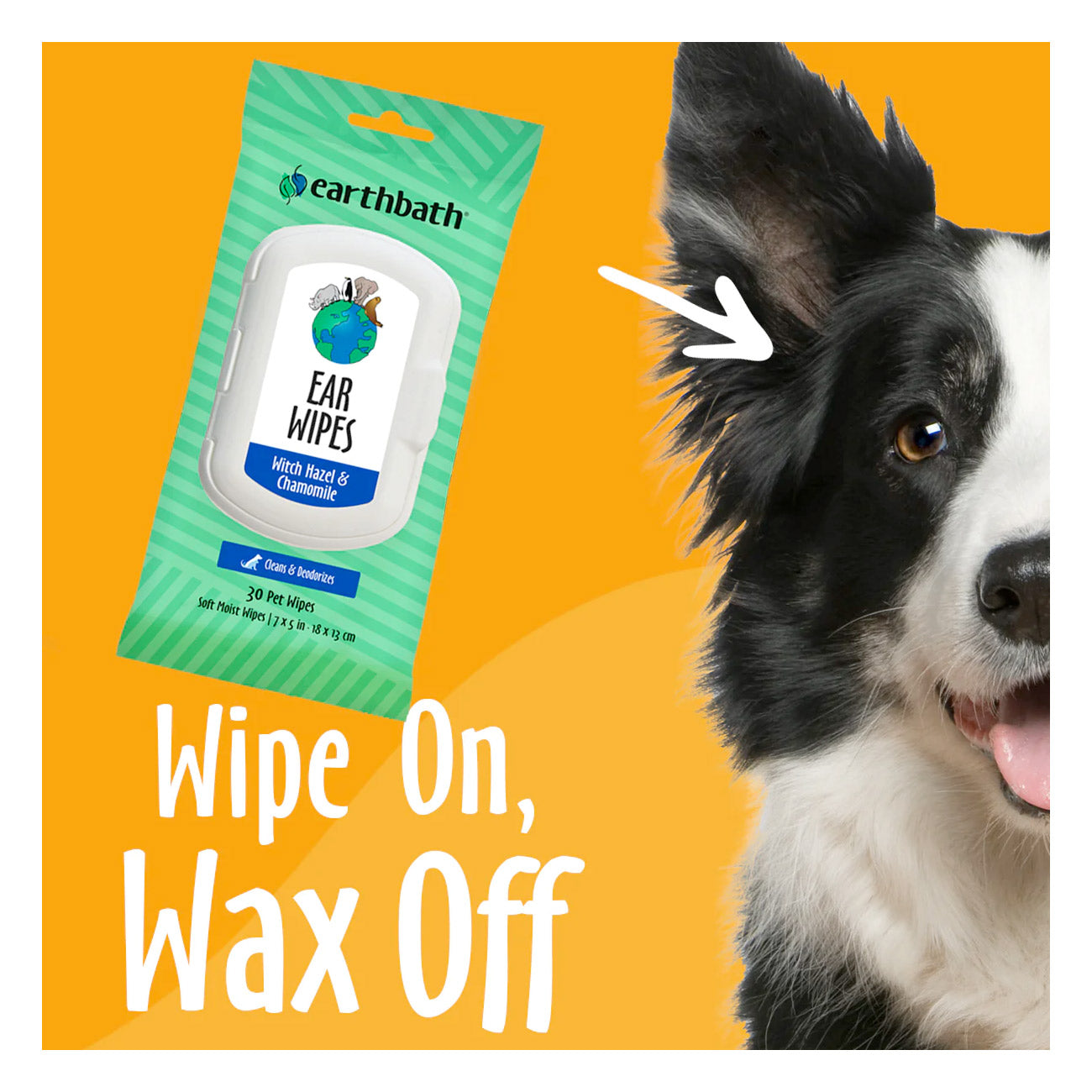 Earthbath Ear Wipes (Witch Hazel & Chamomile) - 30 Wipes