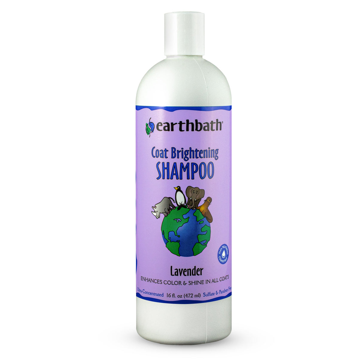 earthbath® Coat Brightening Shampoo, Lavender, Enhances Color &amp; Shine in All Coats, Made in USA, 16 oz