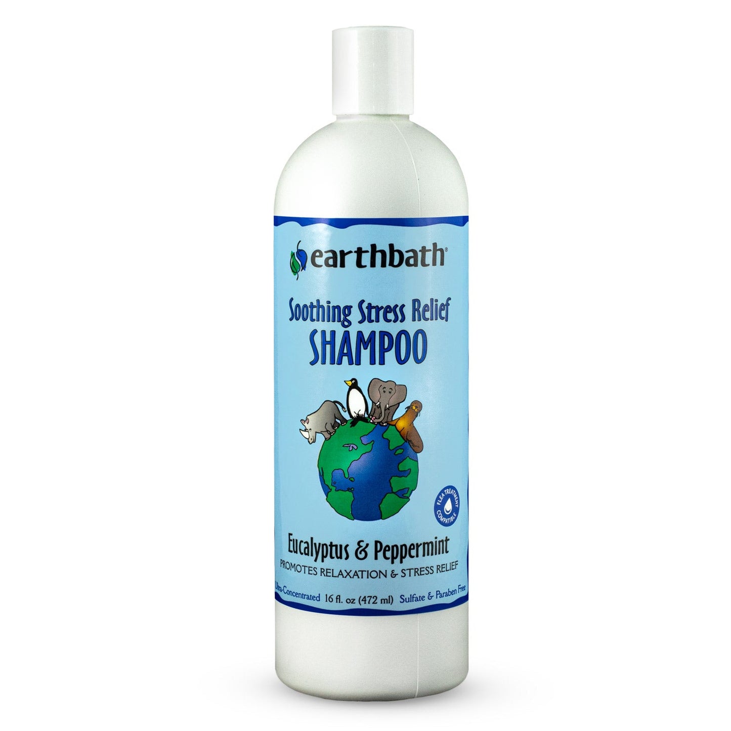 earthbathÂ® Soothing Stress Relief Shampoo, Eucalyptus &amp; Peppermint, Promotes Relaxation &amp; Stress Relief, Made in USA, 16 oz