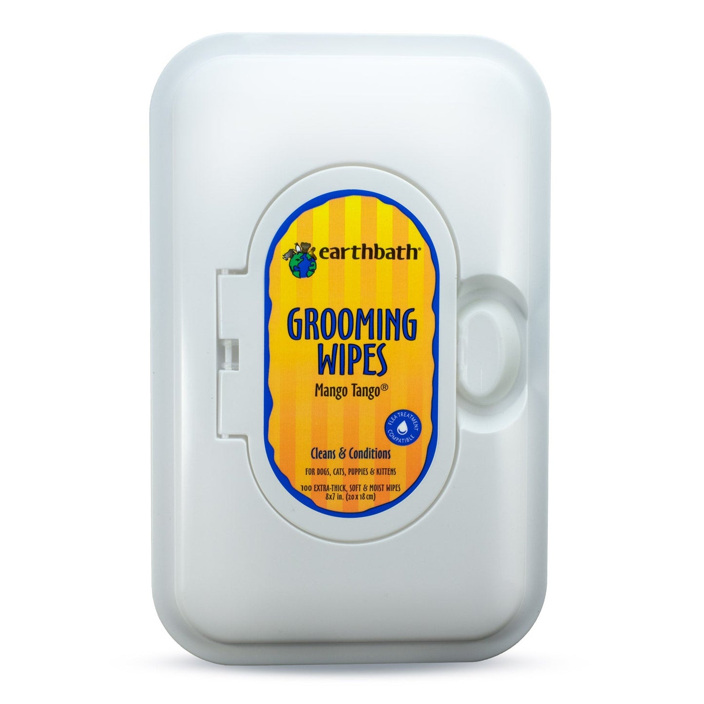 earthbathÂ® Grooming Wipes, Mango TangoÂ®, Cleans & Conditions, 100 ct re-sealable container