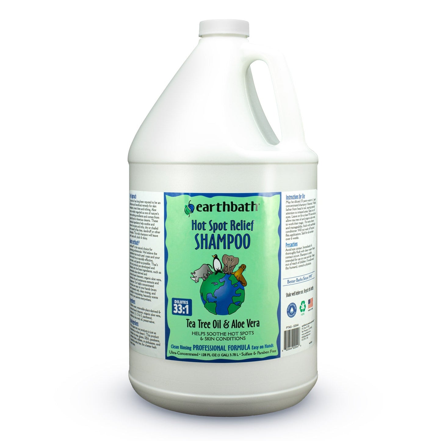 earthbathÂ® Hot Spot Relief Shampoo, Tea Tree Oil & Aloe Vera, Helps Soothe Hot Spots & Skin Conditions, Made in USA, 128 oz (1 Gallon )
