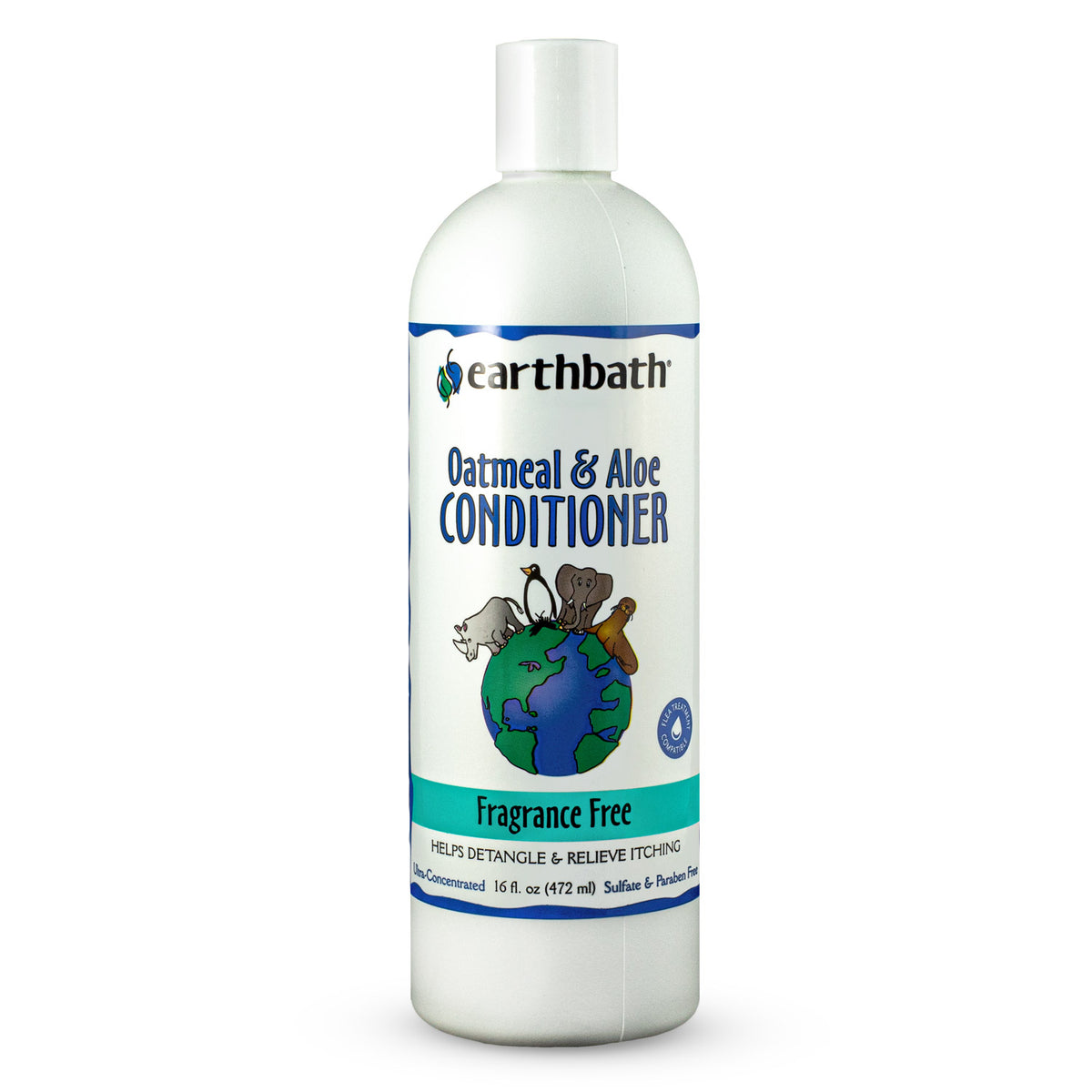 earthbath® Oatmeal &amp; Aloe Conditioner, Fragrance Free, Helps Relieve Itchy Dry Skin, Made in USA, 16 oz