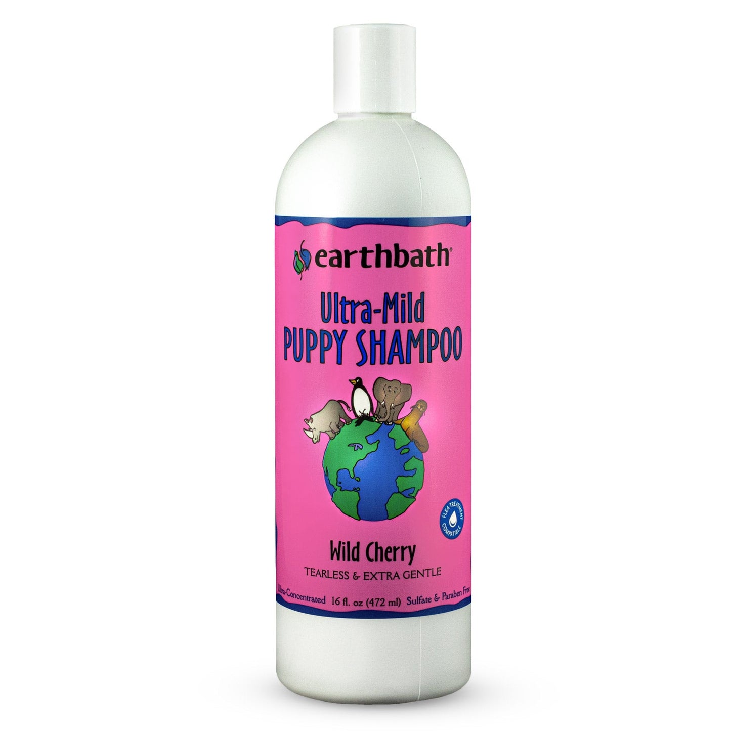 earthbathÂ® Ultra-Mild Puppy Shampoo, Wild Cherry, Tearless &amp; Extra Gentle, Made in USA, 16 oz