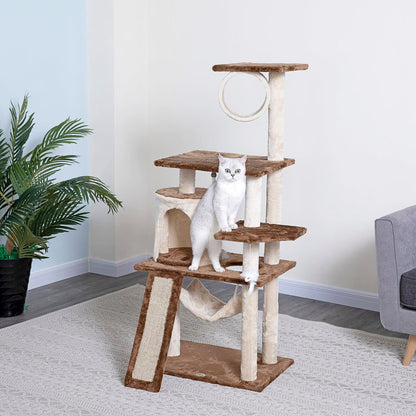 Go Pet Club 53" Kitten Cat Tree Condo with Scratching Board Overall Size : 23"L x 28.5"W x 53.5"H