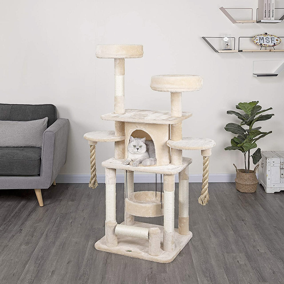 Go Pet Club 57.5" Jungle Rope Cat Tree
Overall Size : 22"L x 41"W x 57.5"H