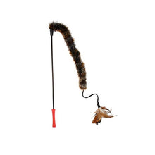 Feather Teaser with Natural Plush Tail and TPR Handle