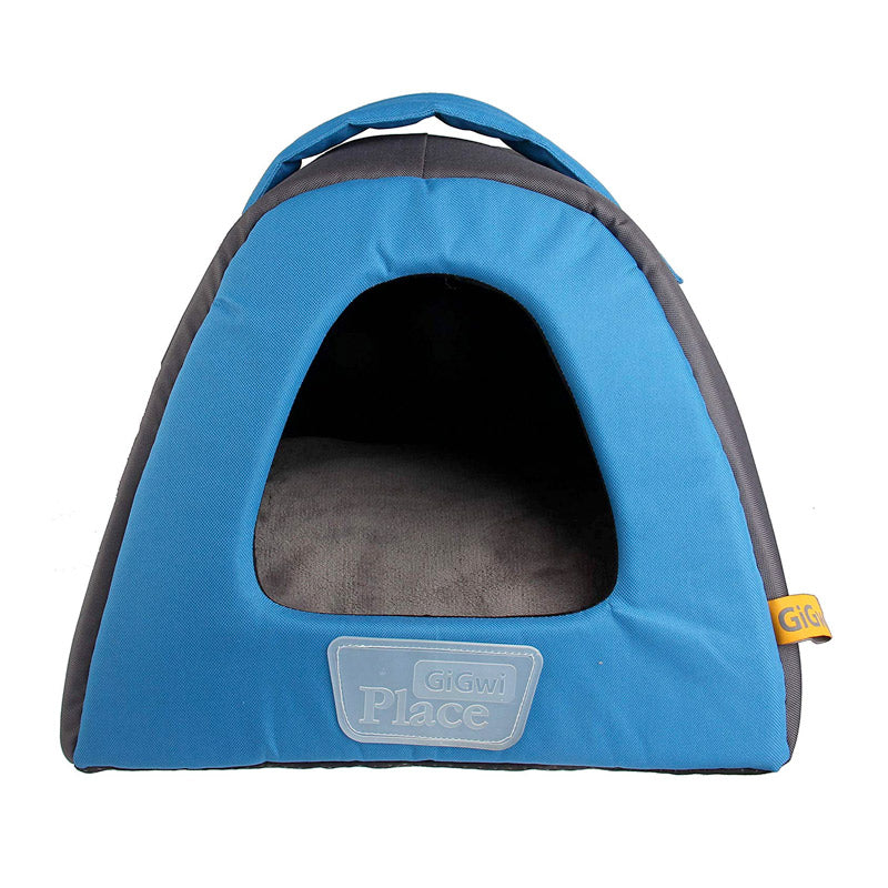 Gigwi Place Pet House Canvas, Plush, TPR Blue &amp; Gray