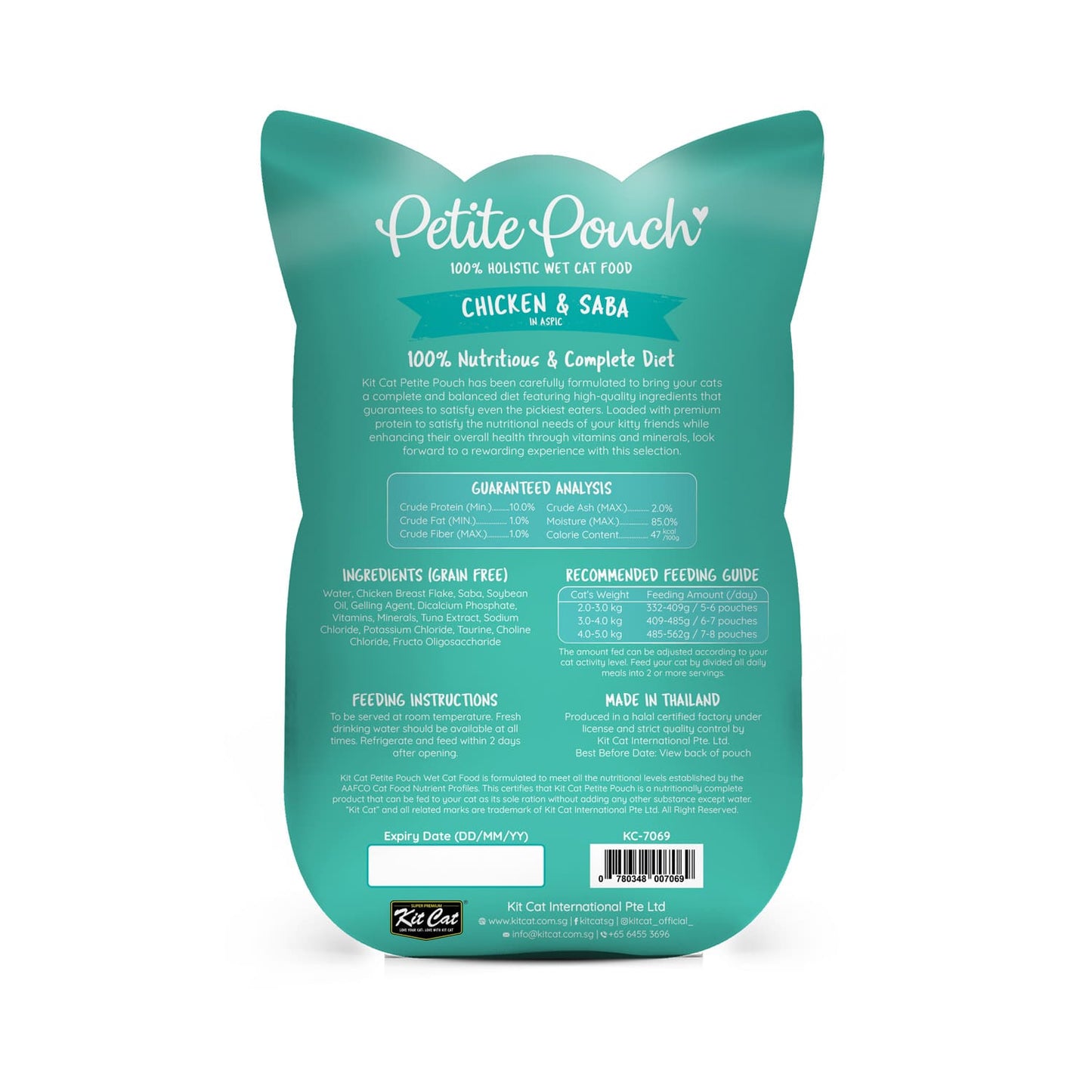 Kit Cat Petite Pouch 70g - Chicken & Saba (1 Box -24pcs)