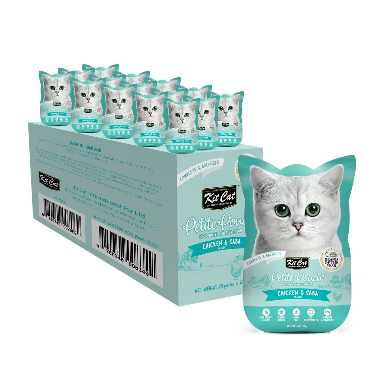 Kit Cat Petite Pouch 70g - Chicken & Saba (1 Box -24pcs)