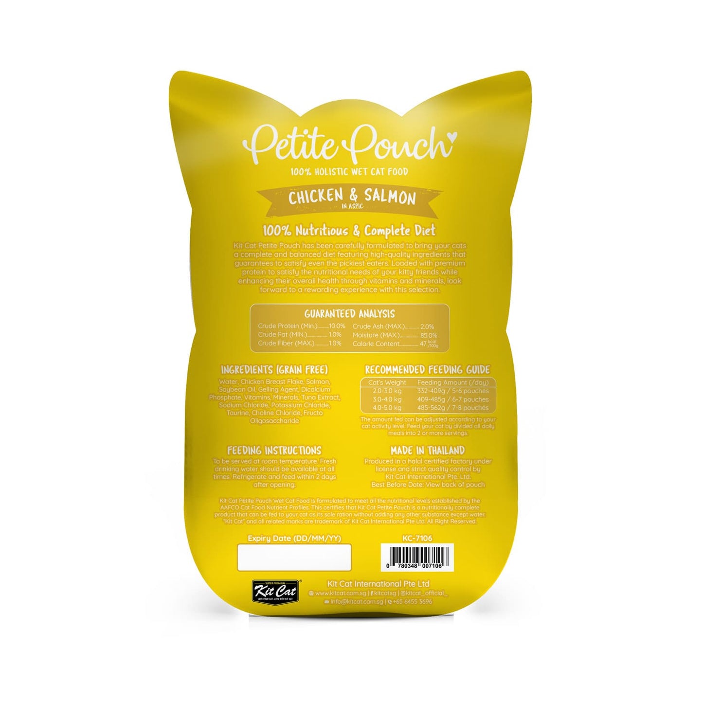 Kit Cat Petite Pouch 70g - Chicken &amp; Salmon (1 Box -24pcs)