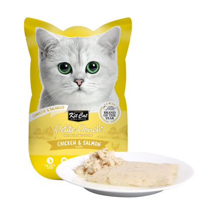 Kit Cat Petite Pouch 70g - Chicken &amp; Salmon (1 Box -24pcs)