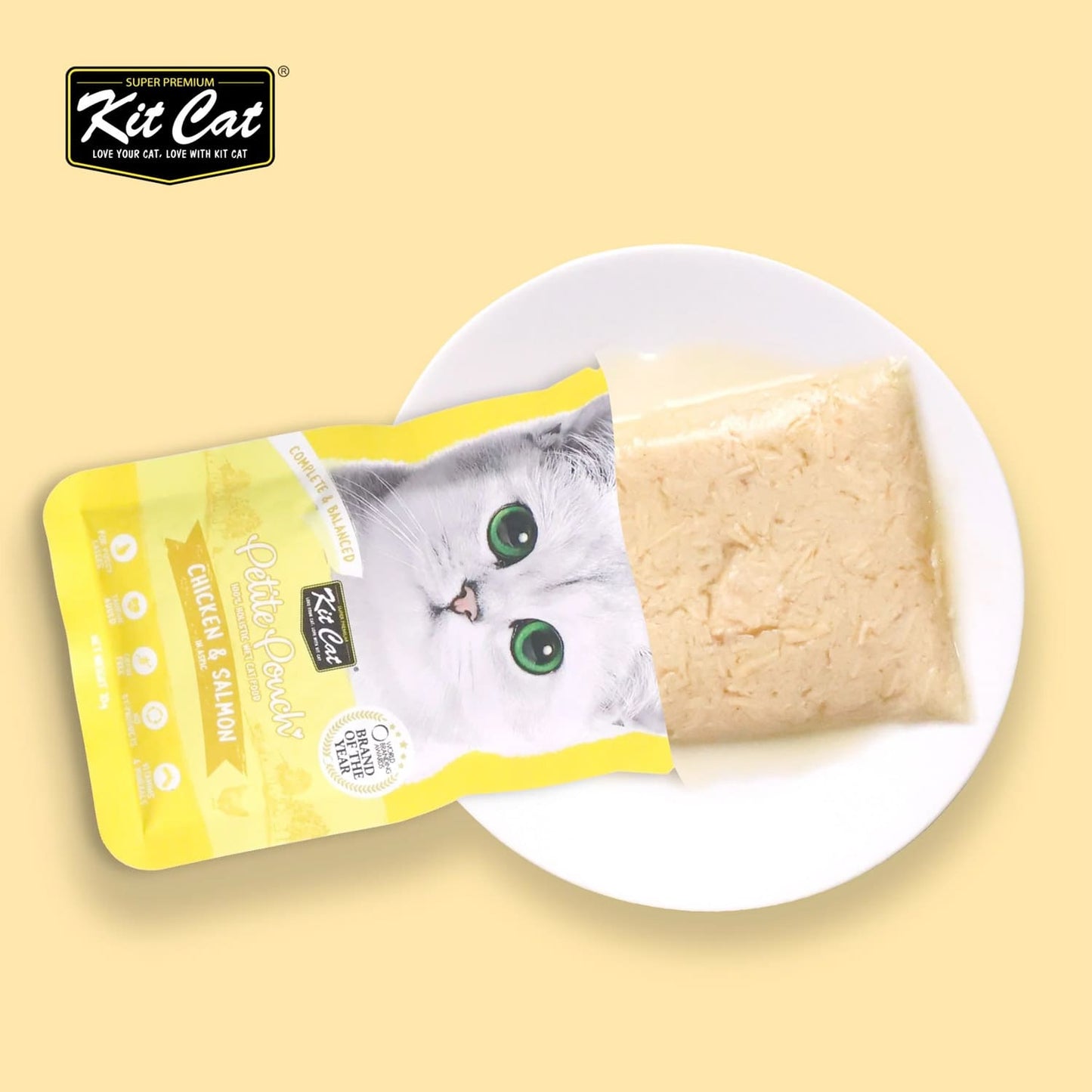 Kit Cat Petite Pouch 70g - Chicken &amp; Salmon (1 Box -24pcs)