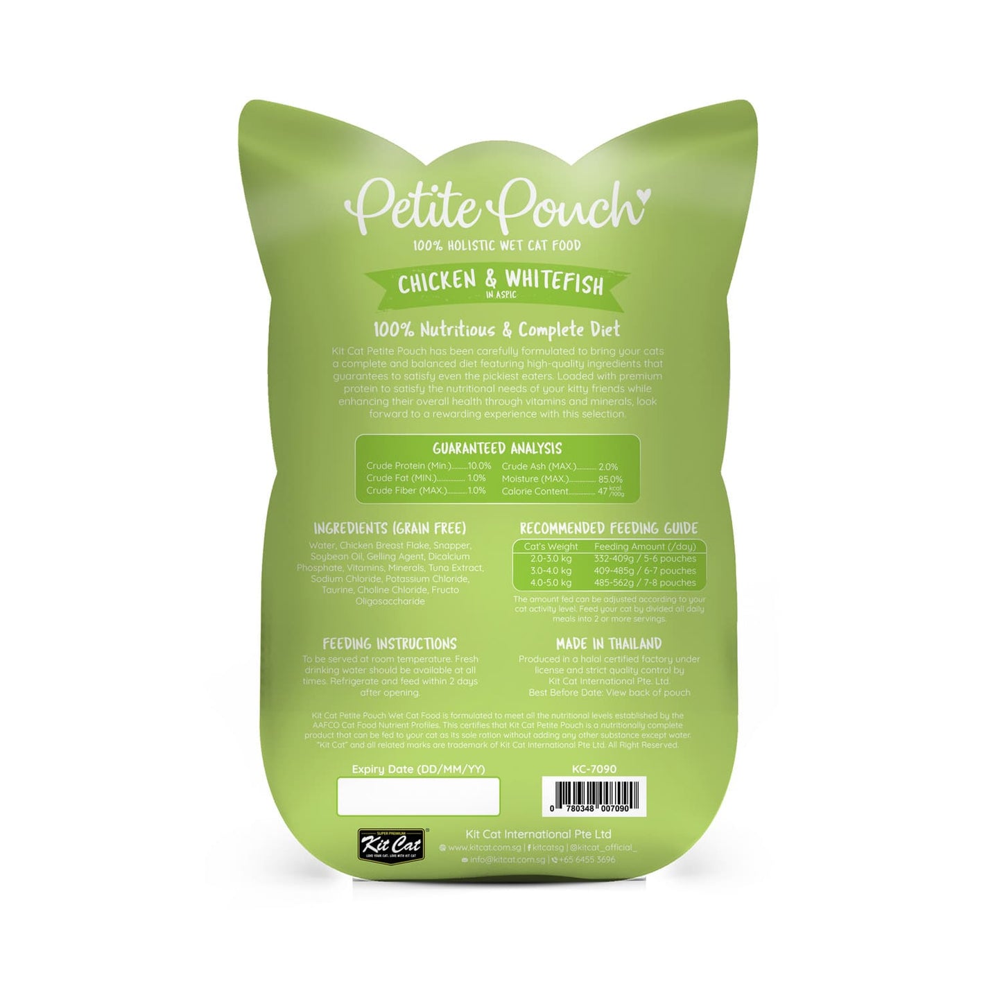 Kit Cat Petite Pouch 70g - Chicken &amp; Whitefish (1 Box -24pcs)