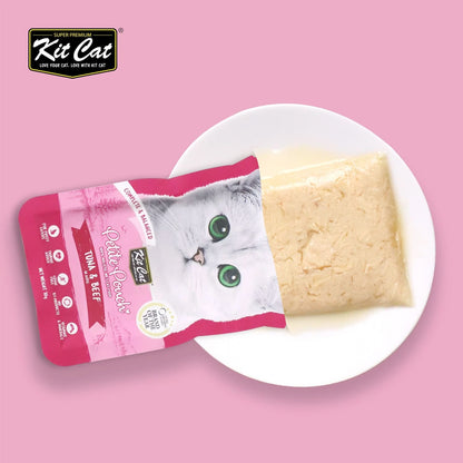 Kit Cat Petite Pouch 70g - Tuna &amp; Beef (1 Box -24pcs)