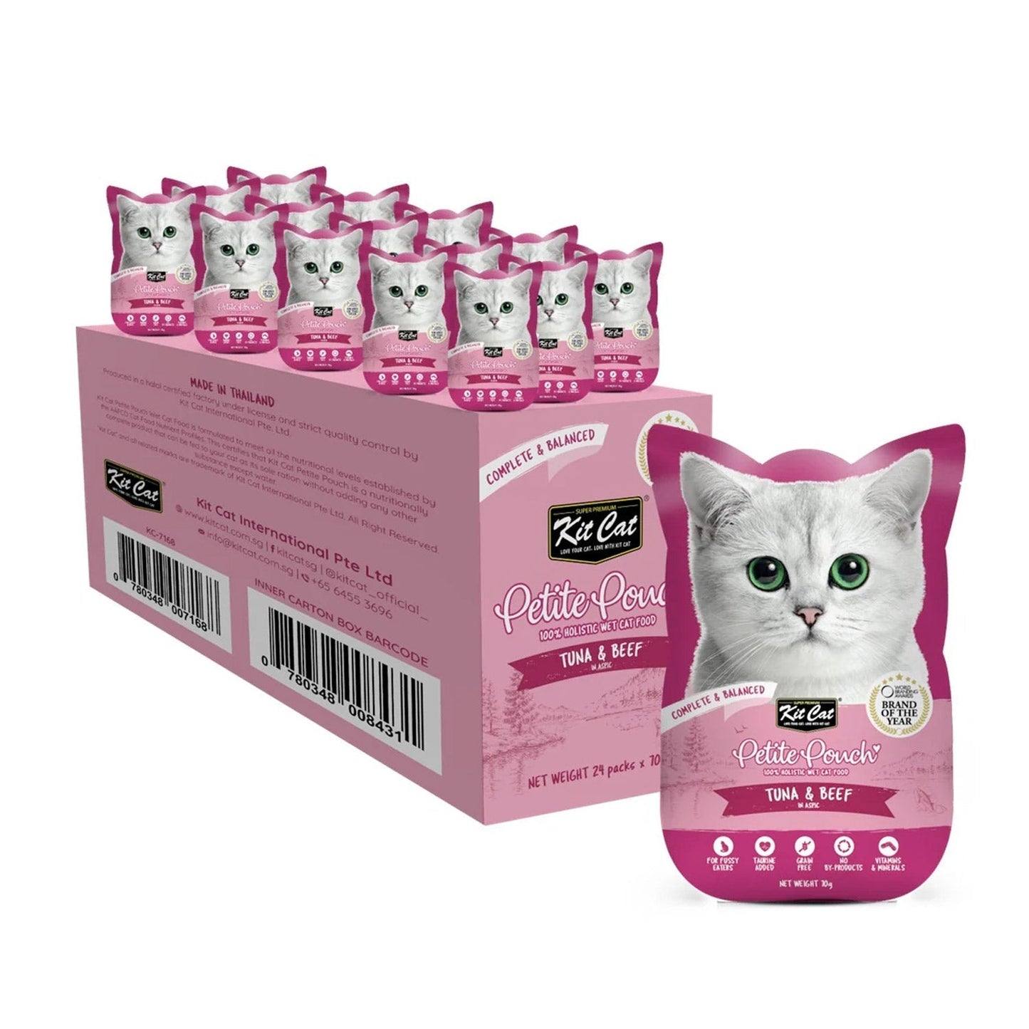 Kit Cat Petite Pouch 70g - Tuna &amp; Beef (1 Box -24pcs)