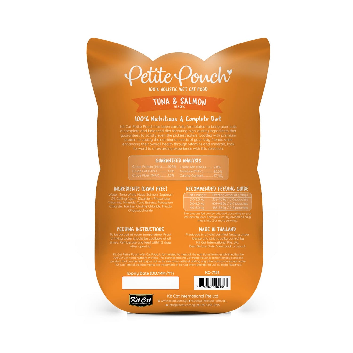 Kit Cat Petite Pouch 70g - Tuna &amp; Salmon (1 Box -24pcs)