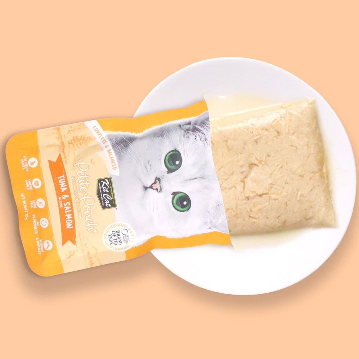 Kit Cat Petite Pouch 70g - Tuna &amp; Salmon (1 Box -24pcs)
