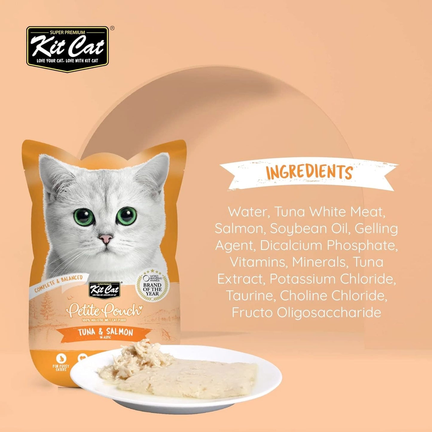 Kit Cat Petite Pouch 70g - Tuna &amp; Salmon (1 Box -24pcs)