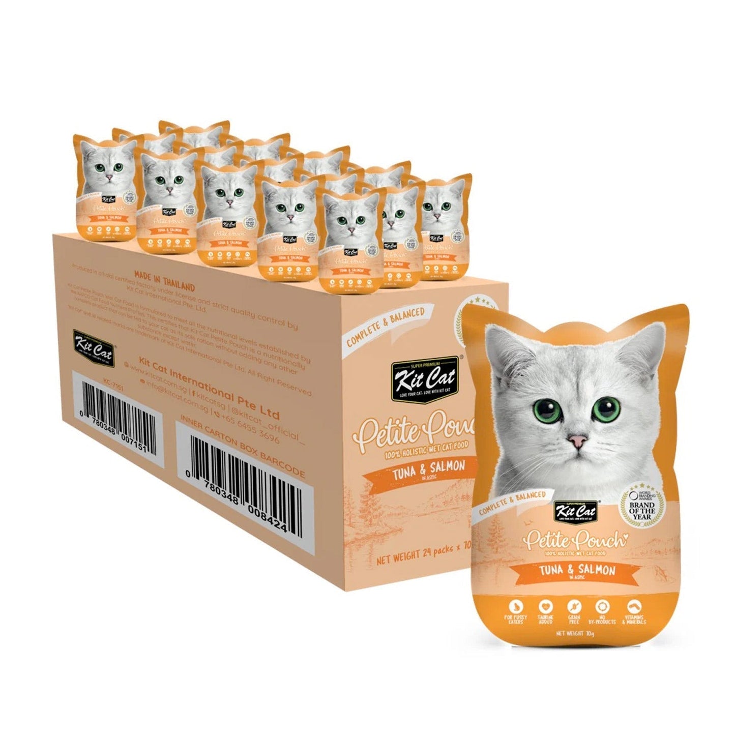 Kit Cat Petite Pouch 70g - Tuna &amp; Salmon (1 Box -24pcs)