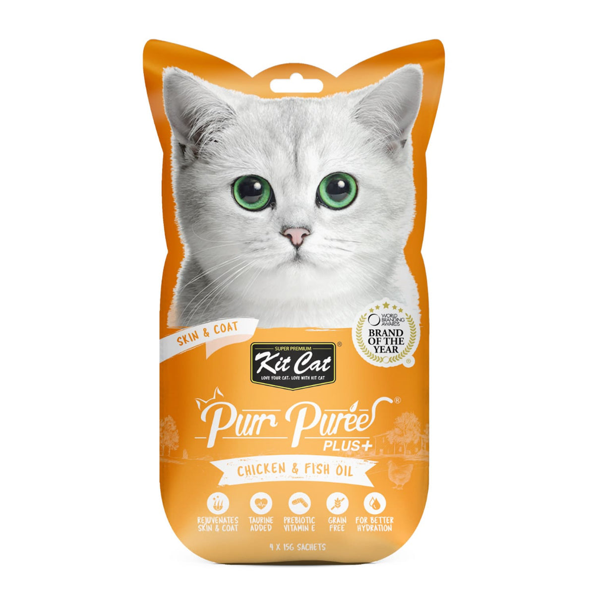 Kit Cat Purr Puree Plus+ Chicken &amp; Fish Oil (Skin &amp; Coat)
