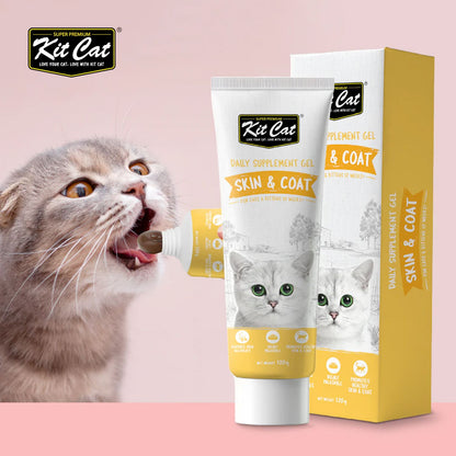 Kit Cat Daily Nutritional Supplement Gel For Cats &amp; Kittens - Skin &amp; Coat (120g)