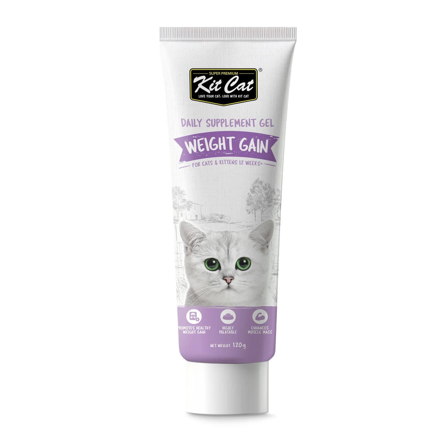 Kit Cat Daily Nutritional Supplement Gel For Cats &amp; Kittens- Weight Gain (120g)