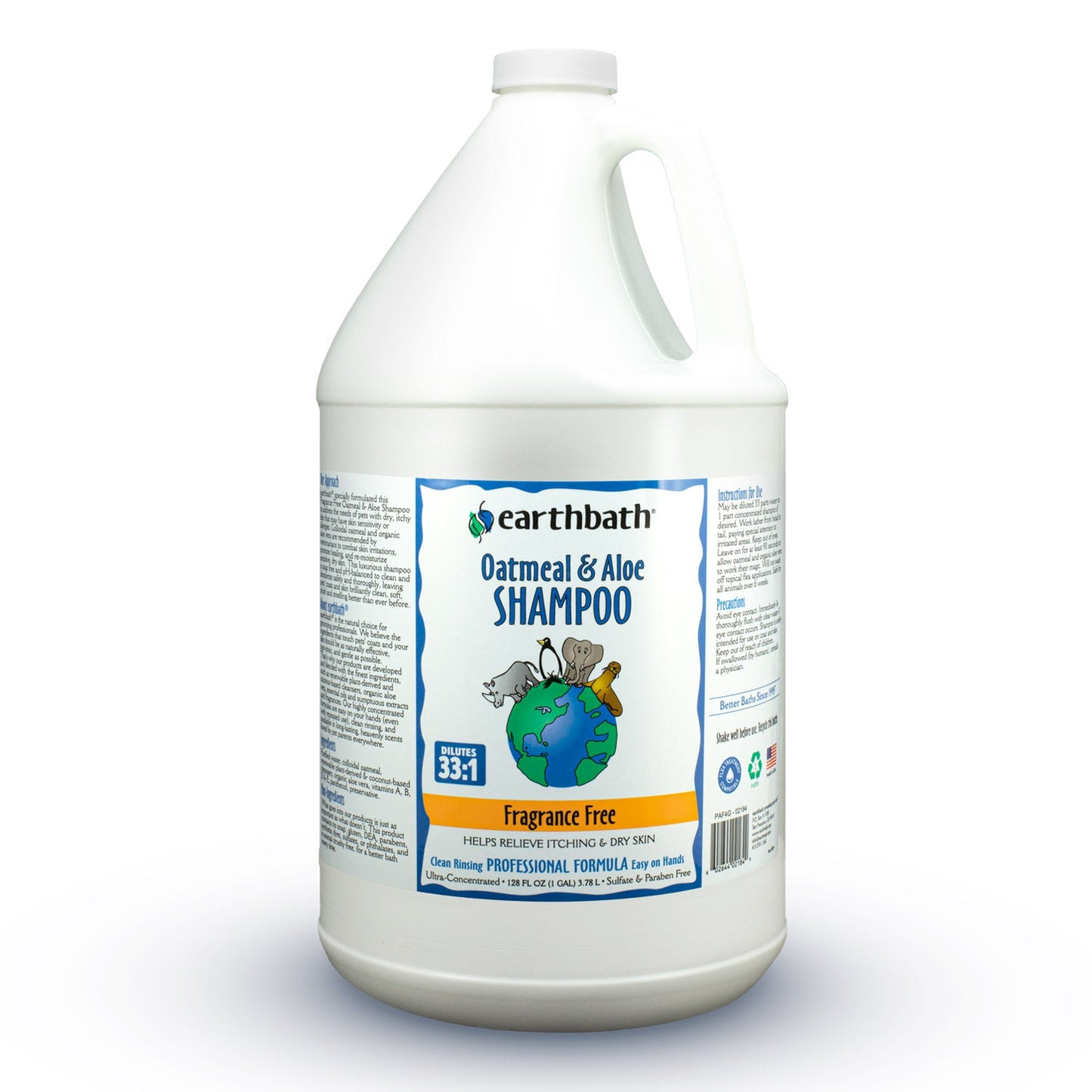 earthbathÂ® Oatmeal & Aloe Shampoo - Fragrance Free, Made in USA, 128 oz (1 Gallon )