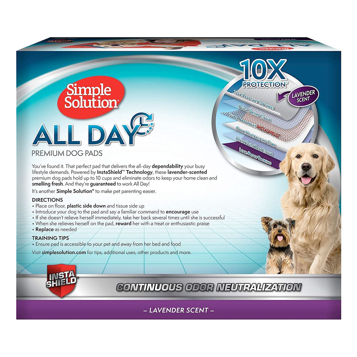 Simple Solution All Day Premium Dog Pads, Lavender Scent, 23" x 24" - Pack of 100 (Copy)