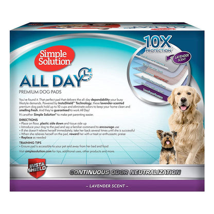 Simple Solution All Day Premium Dog Pads, Lavender Scent, 23" x 24" - Pack of 100