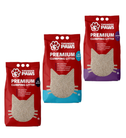 Thunder Paws Advance Care Unscented Clumping Cat Litter 10L