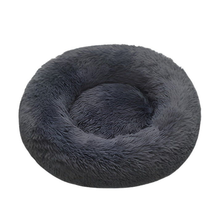 Coco Kindi Soft Plush Round Bed- Dark Grey-80cm
