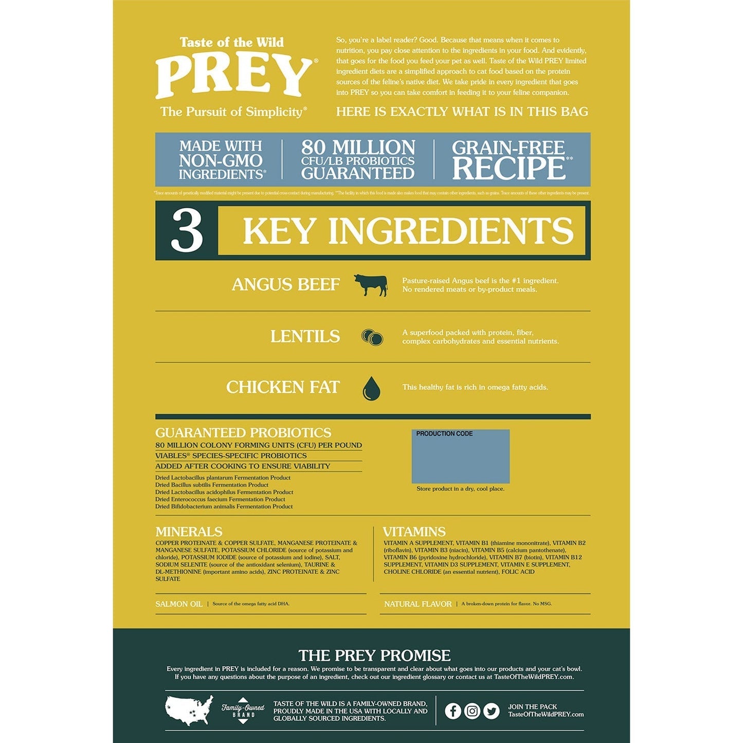PREY Angus Beef Limited Ingredient Formula for Cats 6.8Kg