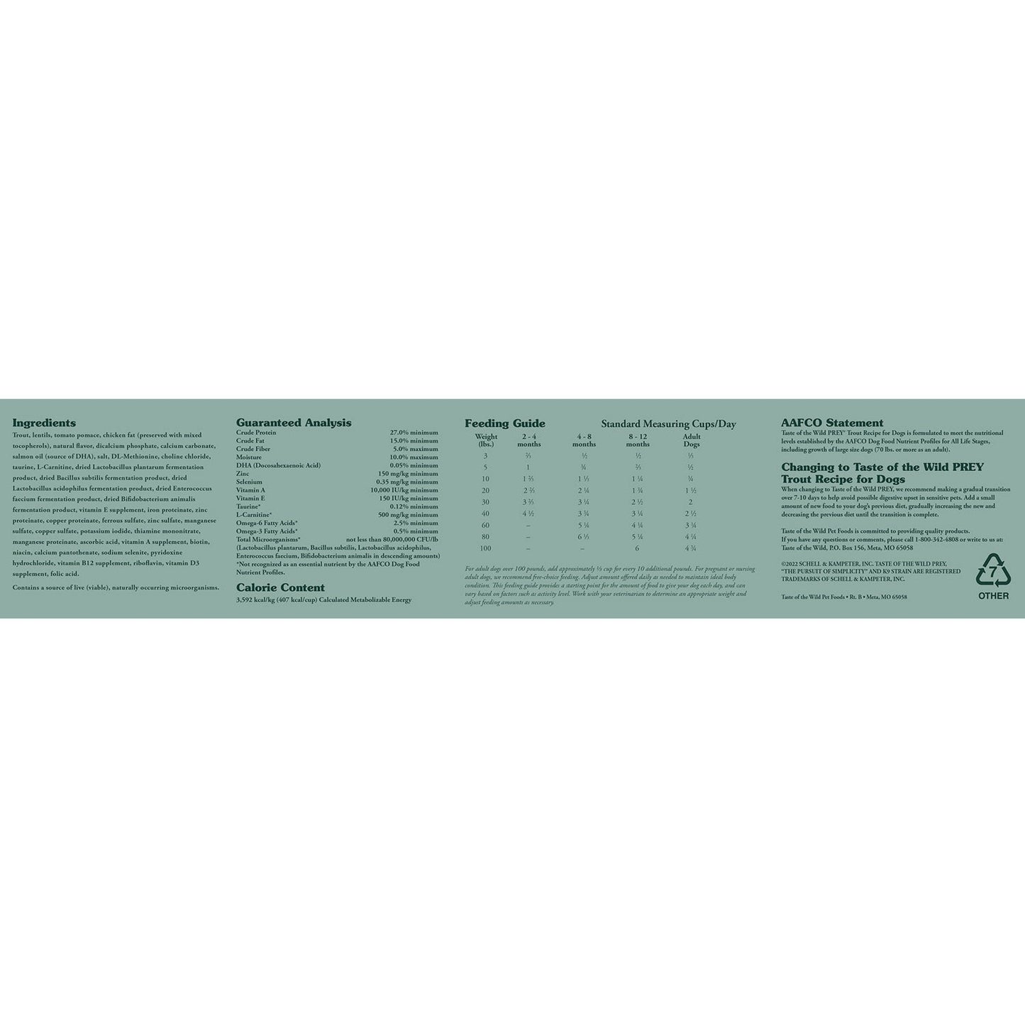 PREY Trout Limited Ingredient Formula for Dogs 3.63Kg