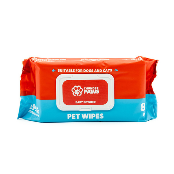 Thunder Paws Baby Powder Sanitary Pet Wipes - 80PCS