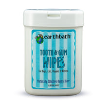 earthbathÂ® Tooth &amp; Gum Wipes, Peppermint &amp; Baking Soda for Dogs, Cats, Puppies &amp; Kittens, 25 ct re-sealable package