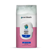 earthbath® Ultra-Mild Puppy Wipes, Wild Cherry, Cleans &amp; Conditions, 100 ct plant-based wipes in re-sealable pouch