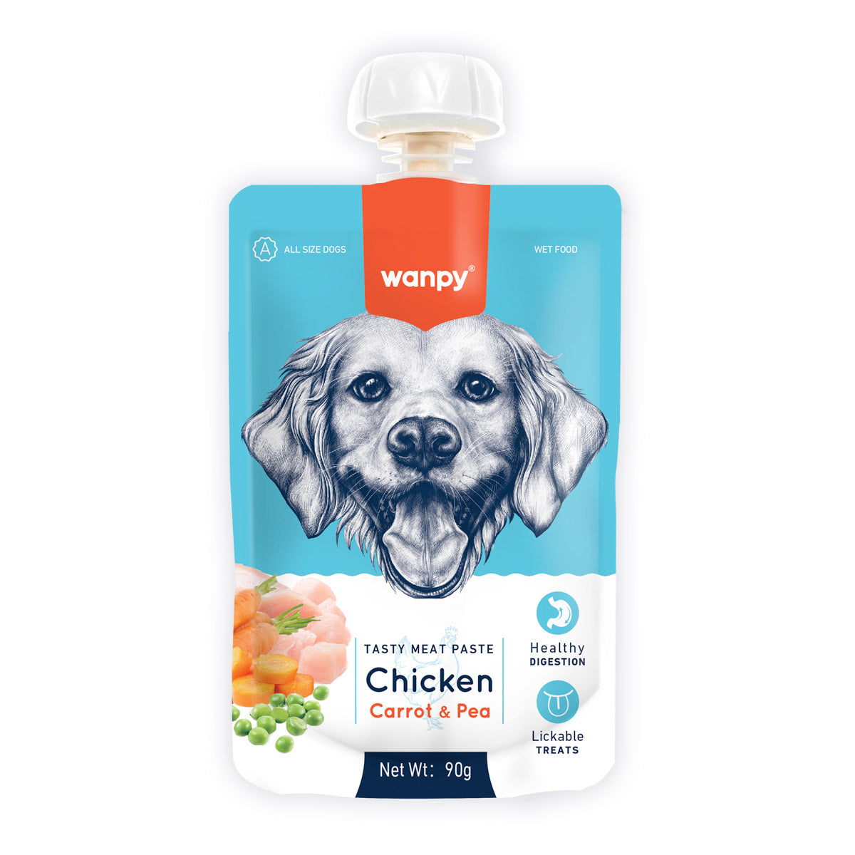 Wanpy Tasty Meat Paste Chicken with Carrot &amp; Pea for Dogs 90g