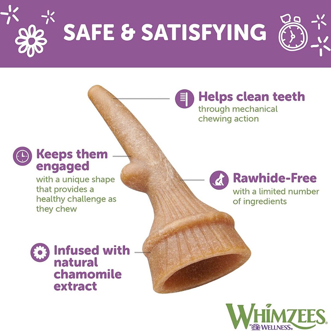 WHIMZEES Occupy Antler Natural Dental Chews for Dogs - Small (24pc)