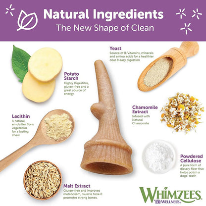 WHIMZEES Occupy Antler Natural Dental Chews for Dogs - Large (6pc)