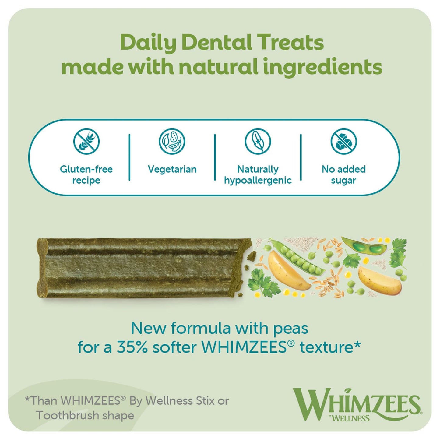 Whimzees Soft Daily Dental Dog Treats Value Bag -  Medium (14 pcs)