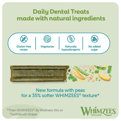 Whimzees Soft Daily Dental Dog Treats Value Bag -  X Small (56 pcs)
