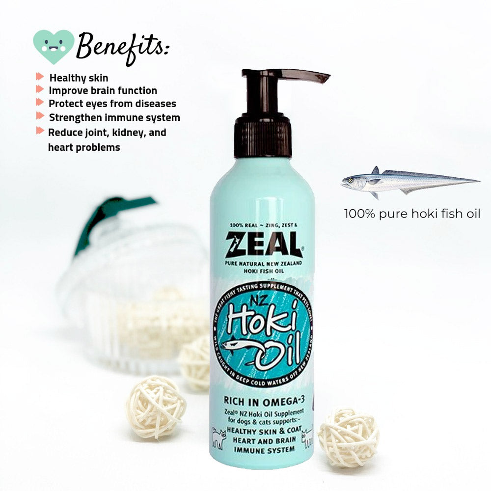 Zeal Natural Hoki Fish Oil Supplement for Cats &amp; Dogs (225ml)