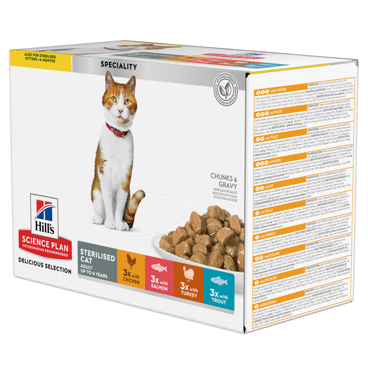 HillÃƒÆ’Ã‚Â¢ÃƒÂ¢Ã¢â‚¬Å¡Ã‚Â¬ÃƒÂ¢Ã¢â‚¬Å¾Ã‚Â¢s Science Plan Sterilised Cat Adult Cat Food Multipack (12x85g)
