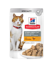 Hill's Science Plan Sterilised Adult Cat Wet Food with Chicken Pouches - 85gx12