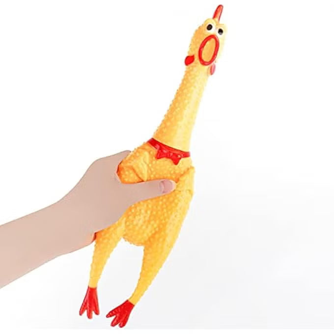 Latex Chicken and Squeaker 15 CM (SMALL)