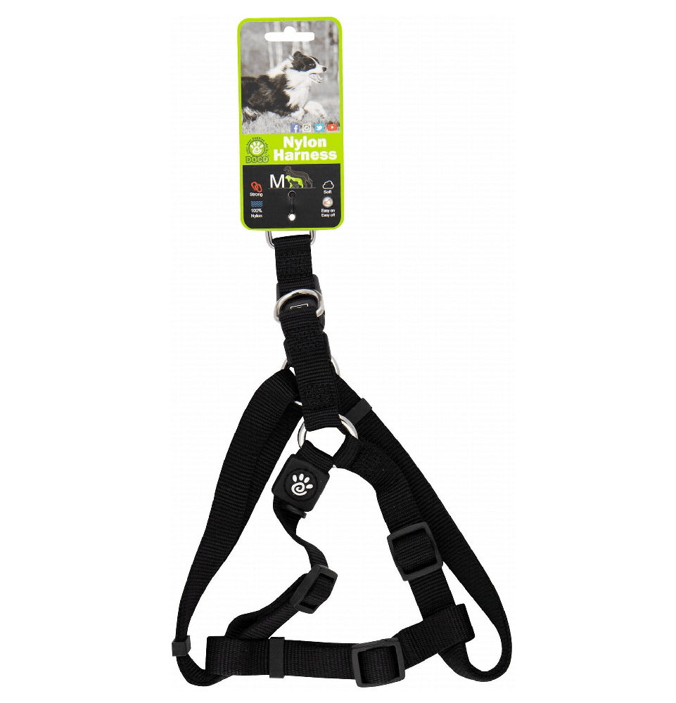 Doco Medium Black Mesh Dog Harness (53-77x2.5cm)