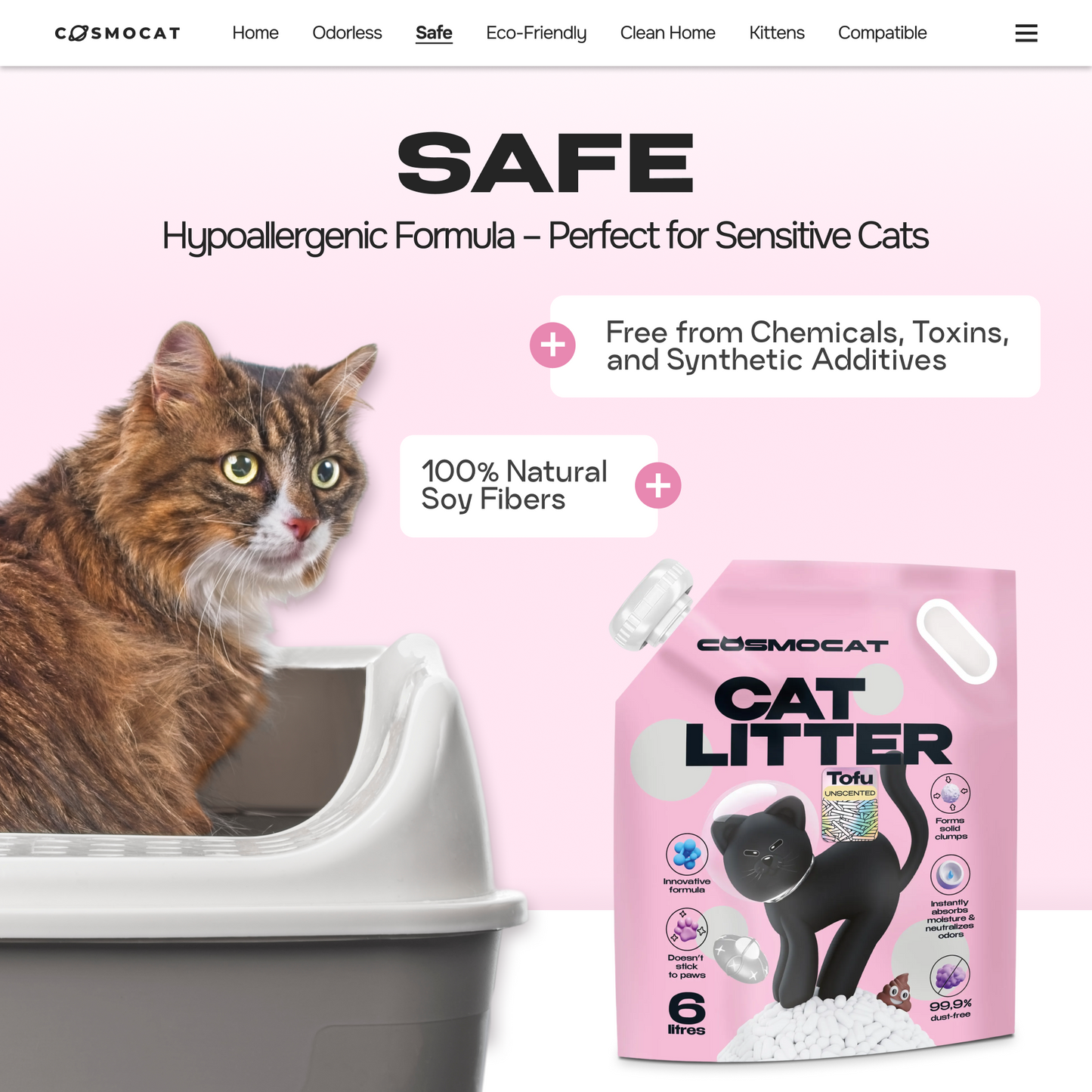 Cosmocat Cat Litter 12L Unscented