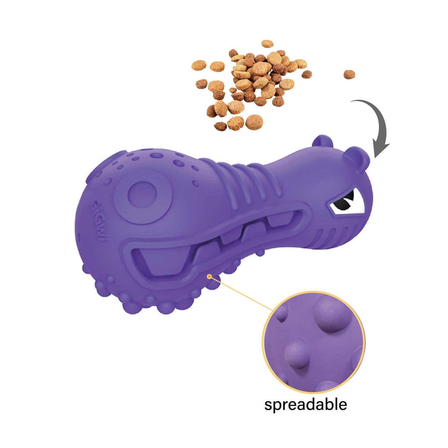 GiGwi DUMBBELL HEADS Hippo - Squeak and stuffable
